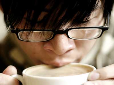 Man drinking coffee