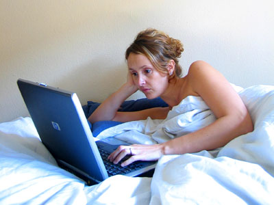 Woman using a laptop